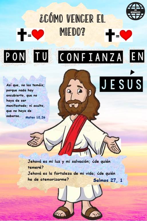 Elabora un afiche motivador que ayude a vencer EL MIEDO, inspirándote en el Evangelio de Mt 10, 26-33