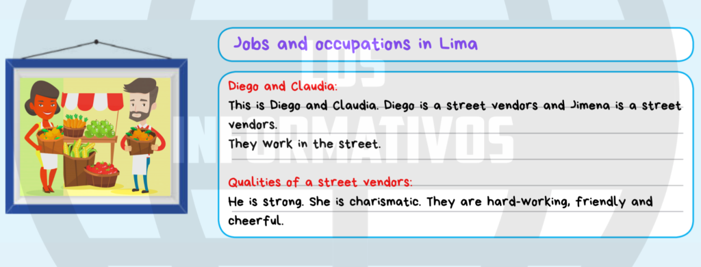 STEP 2: Now, choose one of the two options (firefighters or street vendors) to create their profile. Use the phrases below and the information in Step 1. Use the texts in the LISTEN AND READ section as examples.