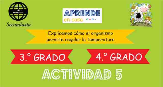 ACTIVIDAD 5 – Explicamos cómo el organismo permite regular la temperatura – 3° Secundaria