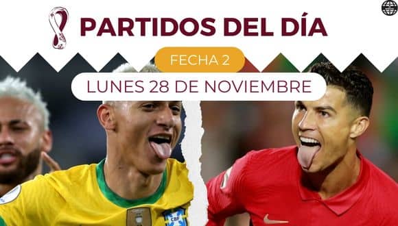 Partidos Qatar 2022: quiénes juegan hoy, lunes 28 de noviembre; Camerun versus serbia; corea del sur versus ghana; brasil versus suiza; portugal versus uruguay